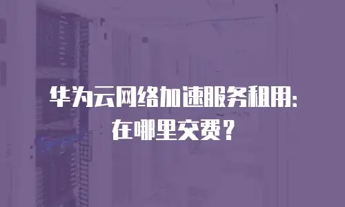 华为云网络加速服务租用：在哪里交费？