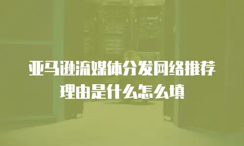 亚马逊流媒体分发网络推荐理由是什么怎么填