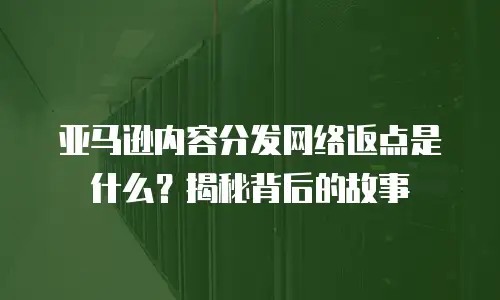 亚马逊内容分发网络返点是什么？揭秘背后的故事