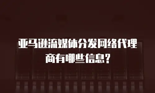 亚马逊流媒体分发网络代理商有哪些信息?