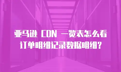 亚马逊 CDN 一览表怎么看订单明细记录数据明细？