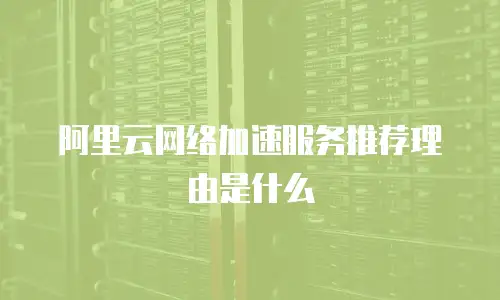 阿里云网络加速服务推荐理由是什么