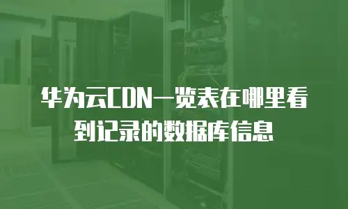 华为云CDN一览表在哪里看到记录的数据库信息