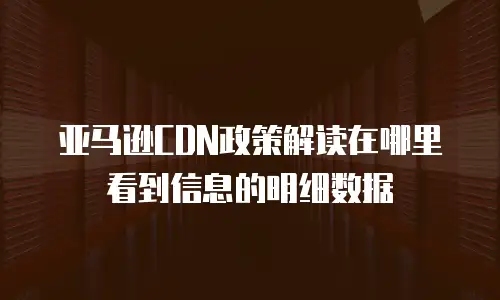 亚马逊CDN政策解读在哪里看到信息的明细数据