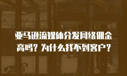 亚马逊流媒体分发网络佣金高吗？为什么找不到客户？