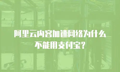 阿里云内容加速网络为什么不能用支付宝？