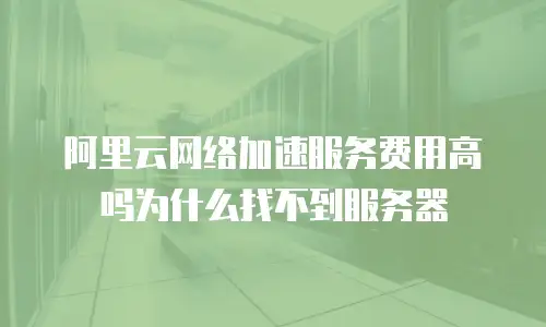 阿里云网络加速服务费用高吗为什么找不到服务器