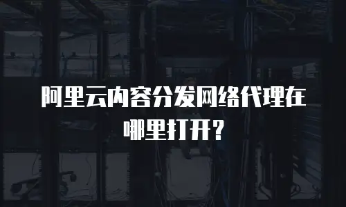 阿里云内容分发网络代理在哪里打开？