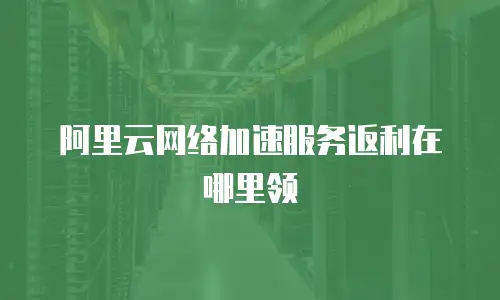 阿里云网络加速服务返利在哪里领