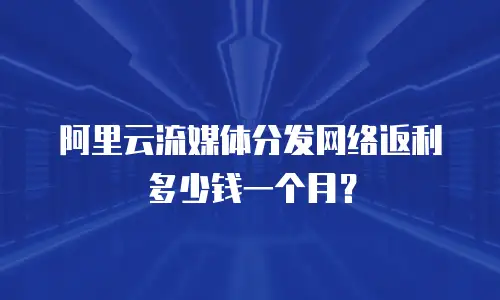 阿里云流媒体分发网络返利多少钱一个月？