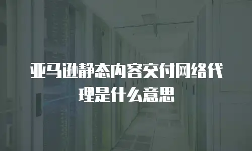 亚马逊静态内容交付网络代理是什么意思