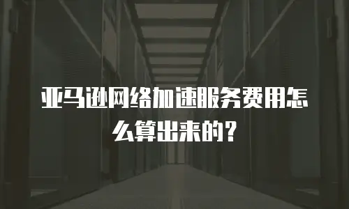 亚马逊网络加速服务费用怎么算出来的？
