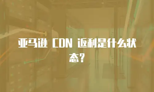 亚马逊 CDN 返利是什么状态？