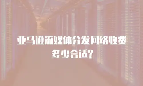 亚马逊流媒体分发网络收费多少合适?