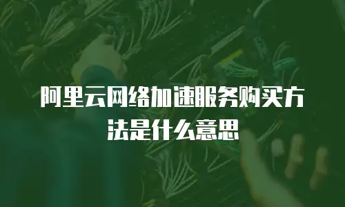 阿里云网络加速服务购买方法是什么意思