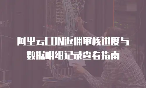 阿里云CDN返佣审核进度与数据明细记录查看指南