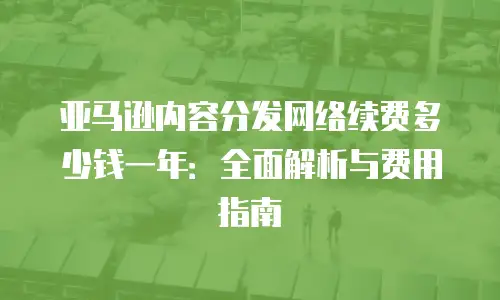 亚马逊内容分发网络续费多少钱一年：全面解析与费用指南