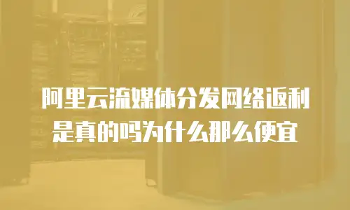 阿里云流媒体分发网络返利是真的吗为什么那么便宜