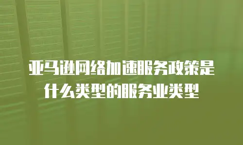 亚马逊网络加速服务政策是什么类型的服务业类型