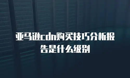 亚马逊cdn购买技巧分析报告是什么级别