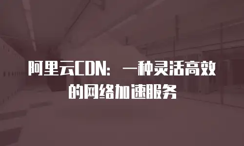 阿里云CDN：一种灵活高效的网络加速服务