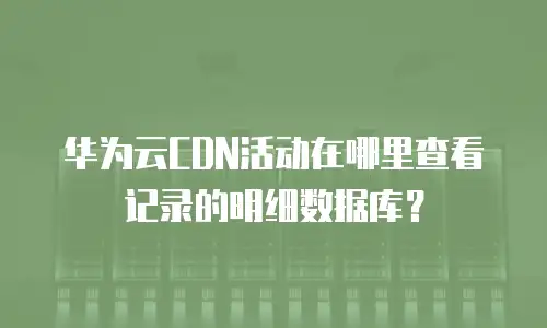 华为云CDN活动在哪里查看记录的明细数据库？