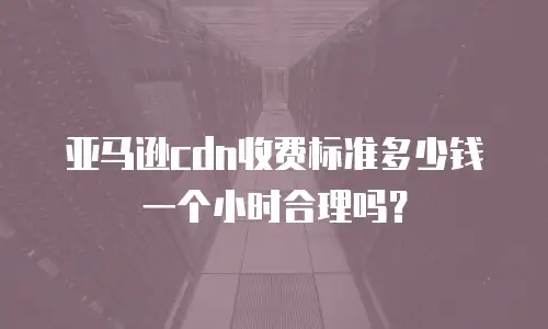 亚马逊cdn收费标准多少钱一个小时合理吗？