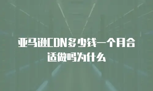 亚马逊CDN多少钱一个月合适做吗为什么