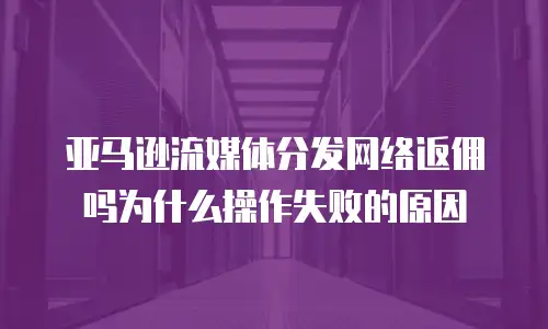 亚马逊流媒体分发网络返佣吗为什么操作失败的原因