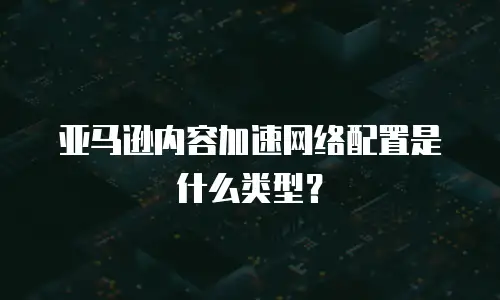 亚马逊内容加速网络配置是什么类型？