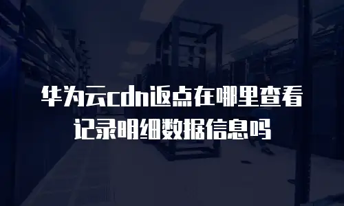 华为云cdn返点在哪里查看记录明细数据信息吗