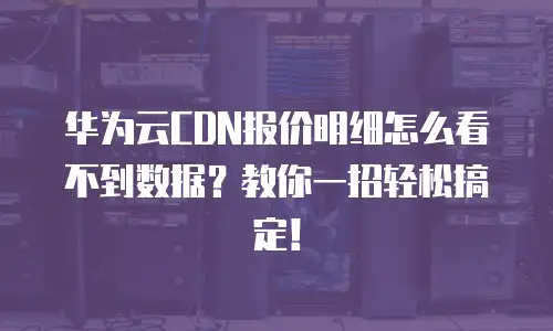 华为云CDN报价明细怎么看不到数据？教你一招轻松搞定！