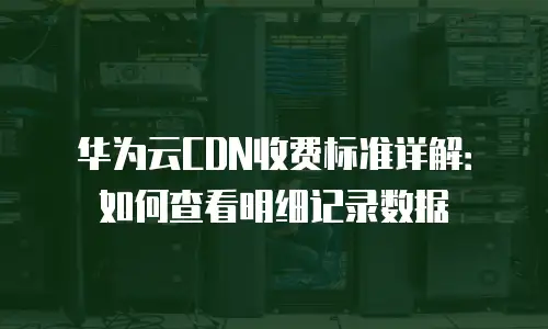 华为云CDN收费标准详解：如何查看明细记录数据