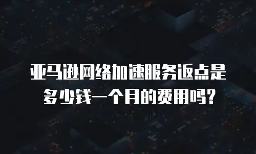 亚马逊网络加速服务返点是多少钱一个月的费用吗？