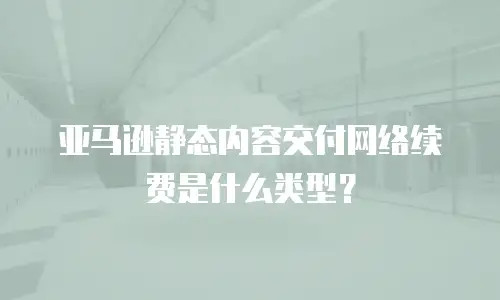 亚马逊静态内容交付网络续费是什么类型？