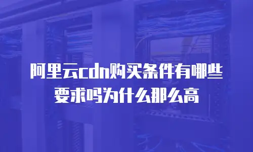 阿里云cdn购买条件有哪些要求吗为什么那么高