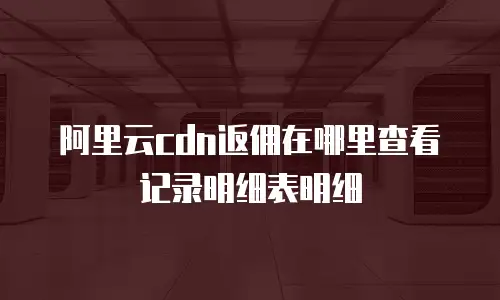 阿里云cdn返佣在哪里查看记录明细表明细