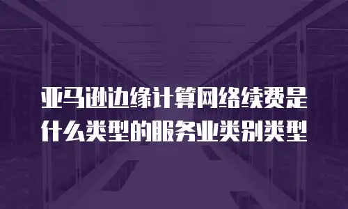 亚马逊边缘计算网络续费是什么类型的服务业类别类型