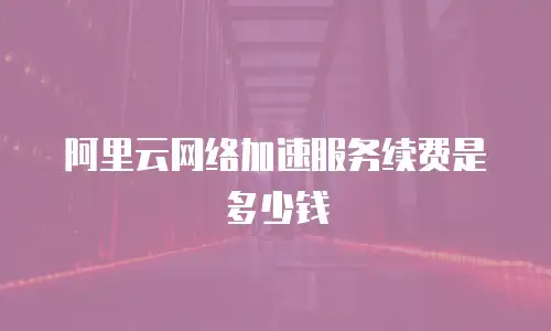 阿里云网络加速服务续费是多少钱