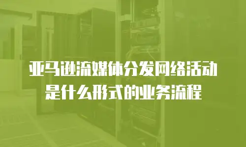 亚马逊流媒体分发网络活动是什么形式的业务流程