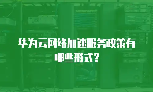 华为云网络加速服务政策有哪些形式？
