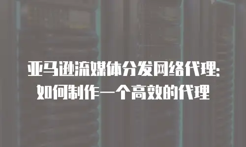 亚马逊流媒体分发网络代理: 如何制作一个高效的代理