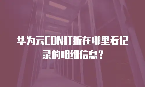 华为云CDN打折在哪里看记录的明细信息？