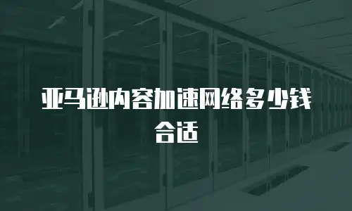 亚马逊内容加速网络多少钱合适