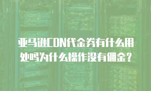 亚马逊CDN代金券有什么用处吗为什么操作没有佣金？