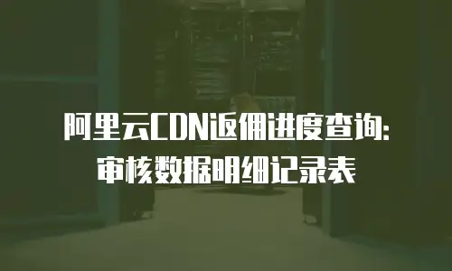 阿里云CDN返佣进度查询：审核数据明细记录表