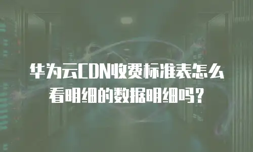 华为云CDN收费标准表怎么看明细的数据明细吗？