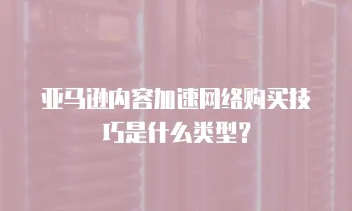 亚马逊内容加速网络购买技巧是什么类型？