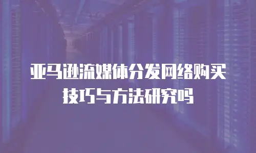 亚马逊流媒体分发网络购买技巧与方法研究吗
