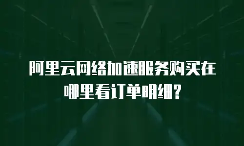 阿里云网络加速服务购买在哪里看订单明细?